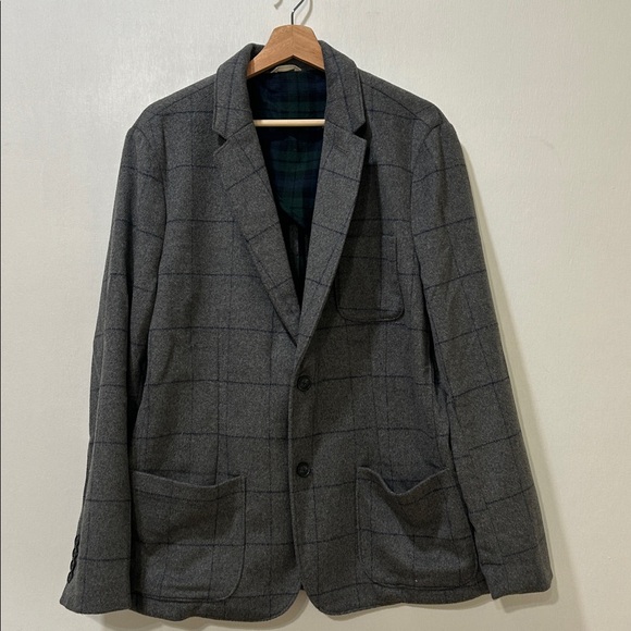 GOODTHREADS MENS SLIM FIT WOOL BLEND BLAZER GREY HEATHER Sz LARGE - Picture 1 of 12